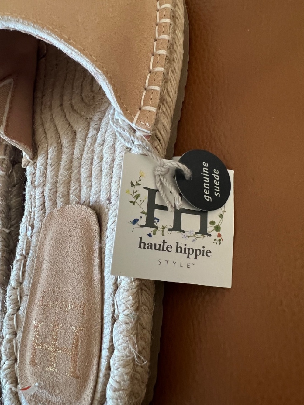 Haute Hippie Beige Suede Espadrille Slide Sandals - Picture 2 of 3
